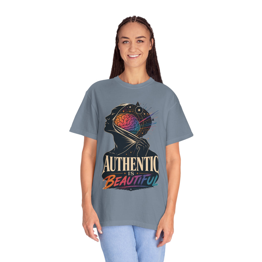 Authentic Is Beautiful Graphic T-Shirt — Pride Rainbow Mind Empowerment Tee