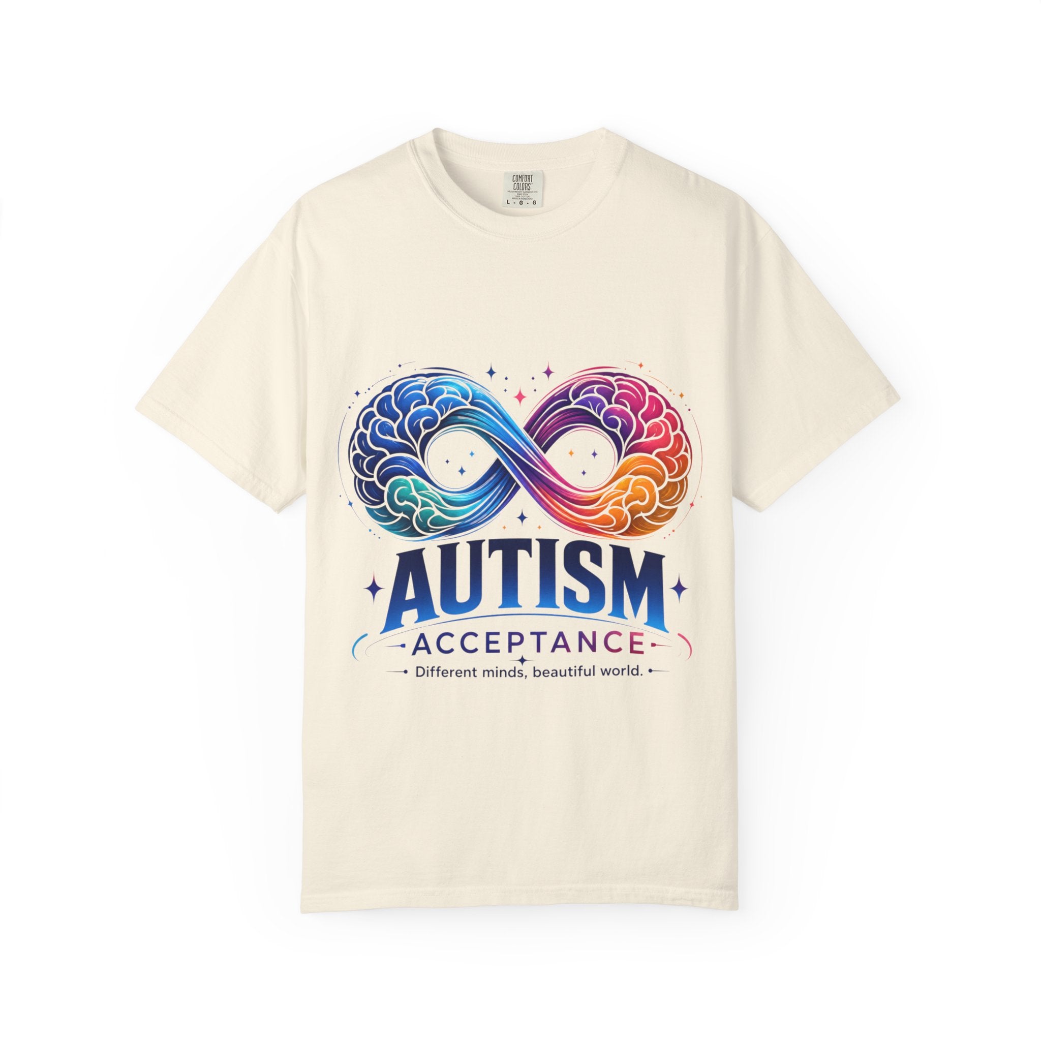 Autism Acceptance T-Shirt — Infinity Puzzle Rainbow Design
