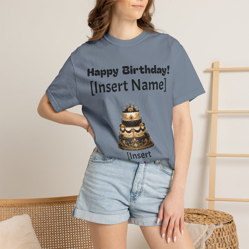 Birthday Cake Personalized T‑Shirt — "Happy Birthday! [Insert Name]" Customizable Tee