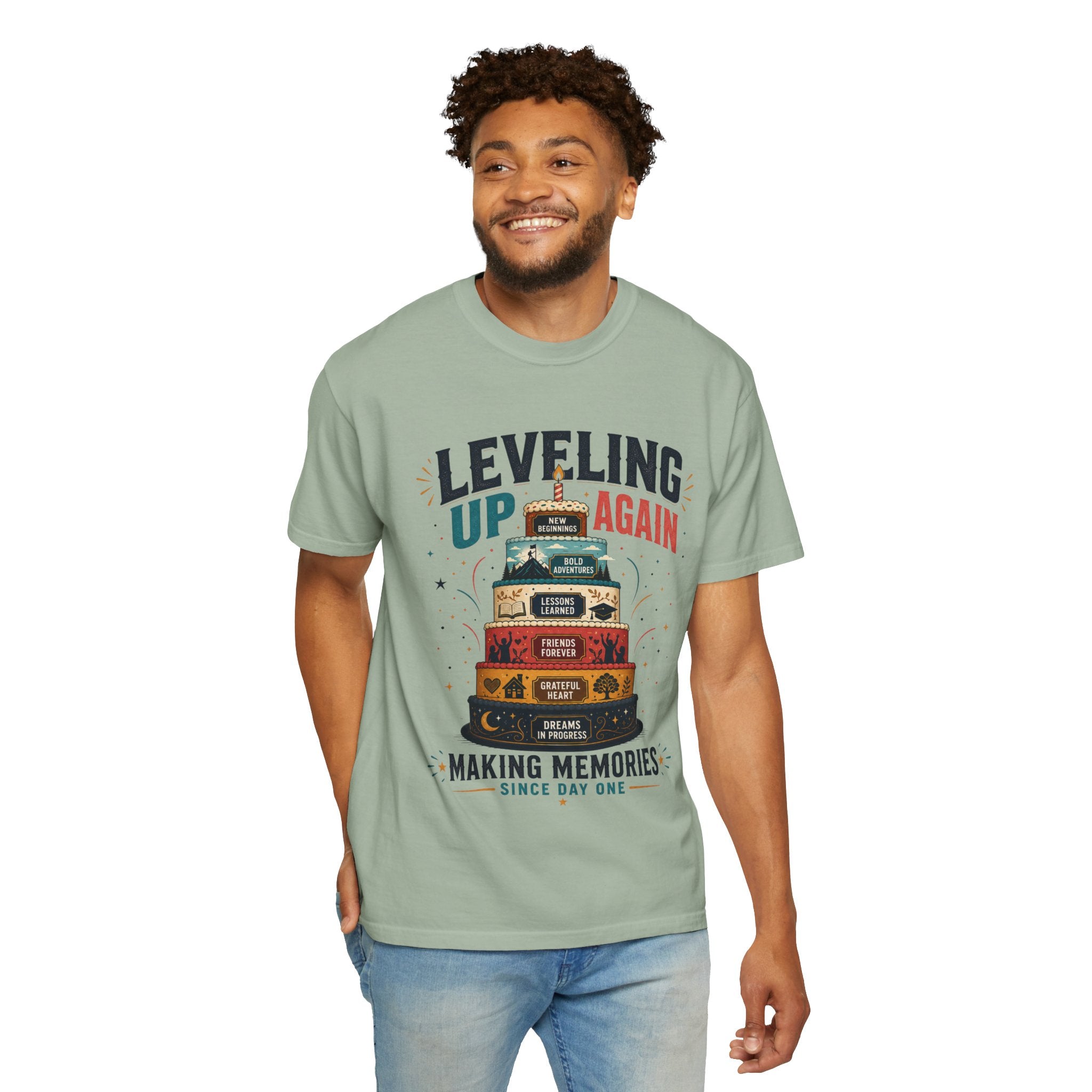 Leveling Up Again T-Shirt — "Making Memories Since Day One" Gamer Birthday Tee