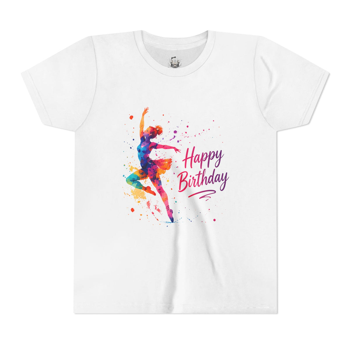 Youth Tee — Colorful Ballet Dancer 'Happy Birthday' Kids T‑Shirt