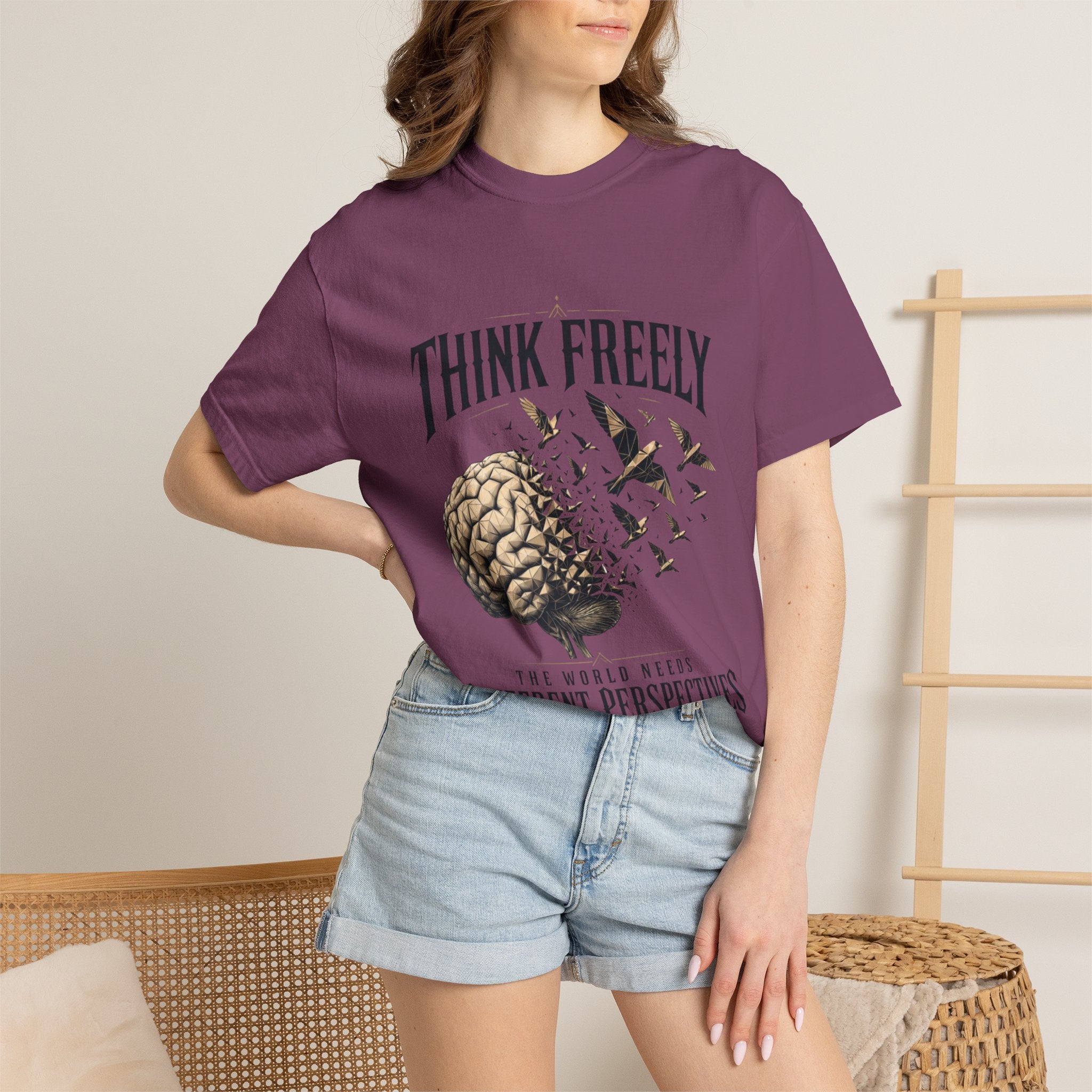 Think Freely T-Shirt — 'The World Keeps Different Perspectives' Graphic Tee