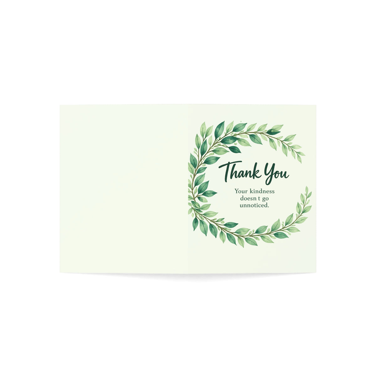 Thank You Greeting Cards – Green Wreath Thank You Note Cards (1, 10, 30, 50 pcs)