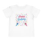 Happy Birthday Toddler Tee — Colorful Confetti & Party Poppers