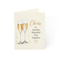 Anniversary Cheers Greeting Card — "Cheers to Another Beautiful Year Together" (Single or Multi-Pack)
