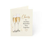 Anniversary Cheers Greeting Card — "Cheers to Another Beautiful Year Together" (Single or Multi-Pack)