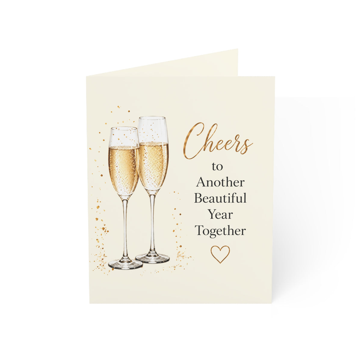 Anniversary Cheers Greeting Card — "Cheers to Another Beautiful Year Together" (Single or Multi-Pack)