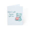 Miss You Greeting Card — "Wish I Could Hug You Right Now" Cute Teddy Bear Sympathy Card (1/10/30/50 pcs)