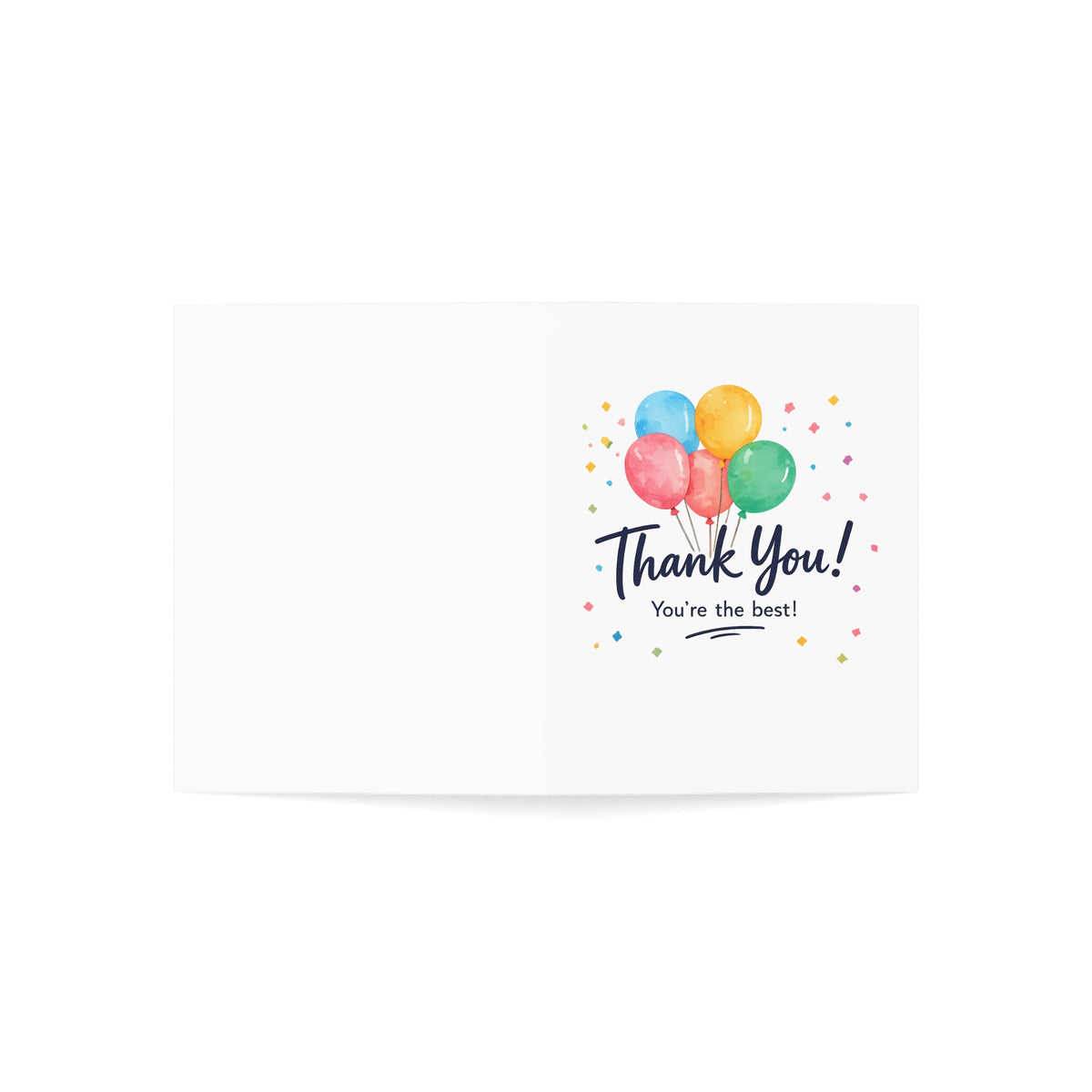 Thank You Greeting Cards - Watercolor Balloons "Thank You! You're the Best" (1/10/30/50 pcs)