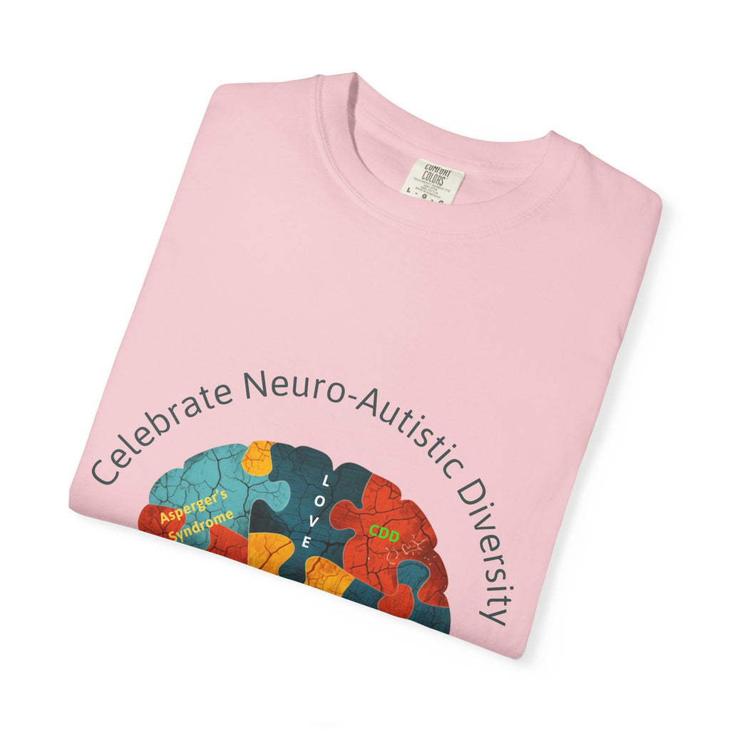 Autistic Neurodiversity Puzzle Brain T-Shirt — "Celebrate Neuro-Autistic Diversity"
