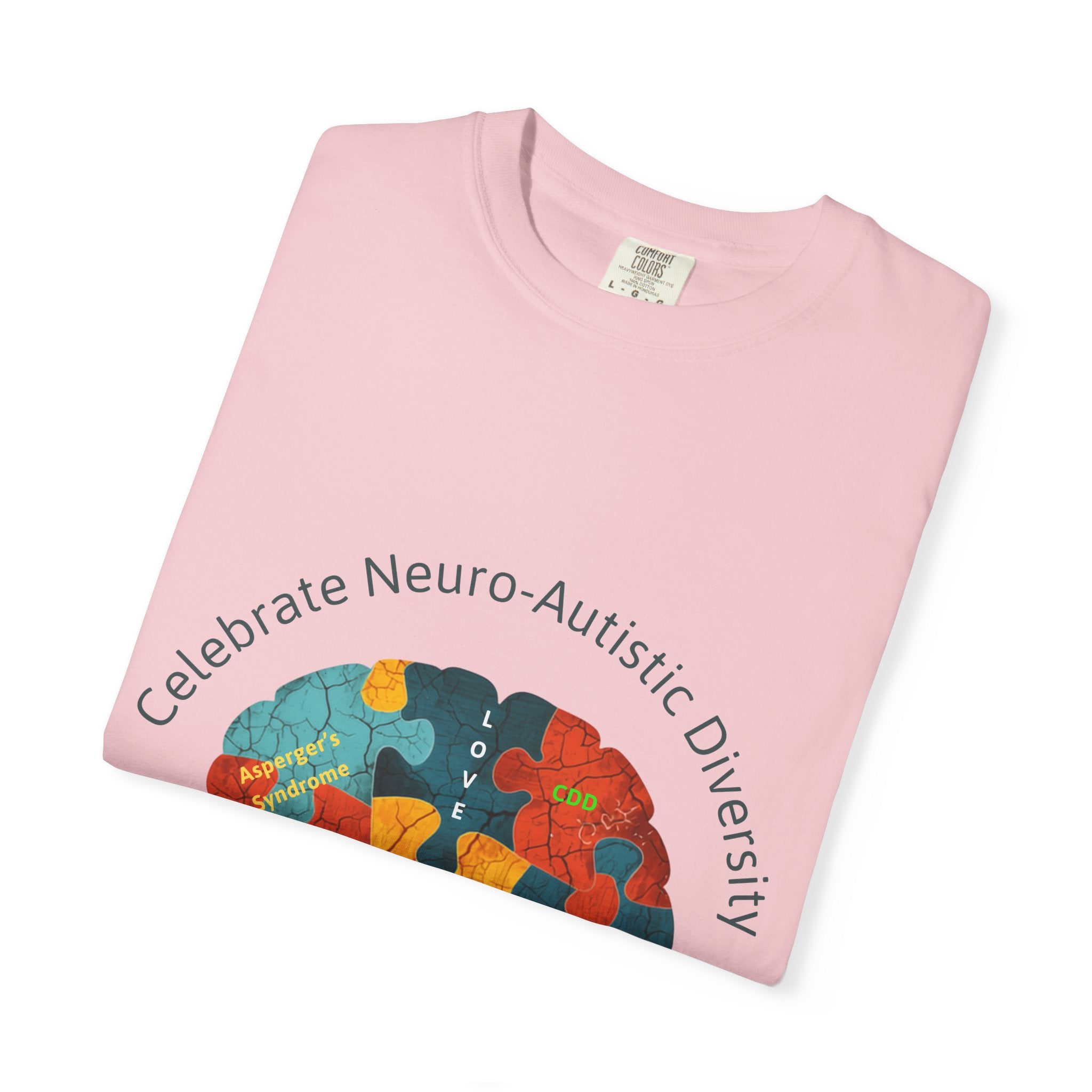 Autistic Neurodiversity Puzzle Brain T-Shirt — "Celebrate Neuro-Autistic Diversity"