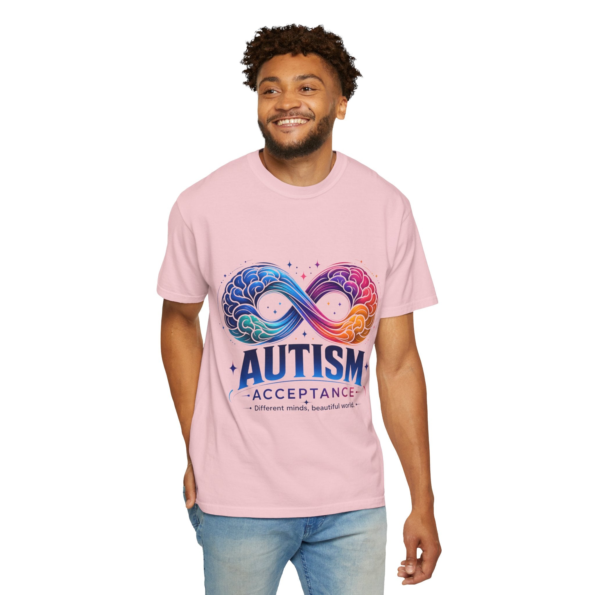 Autism Acceptance T-Shirt — Infinity Puzzle Rainbow Design