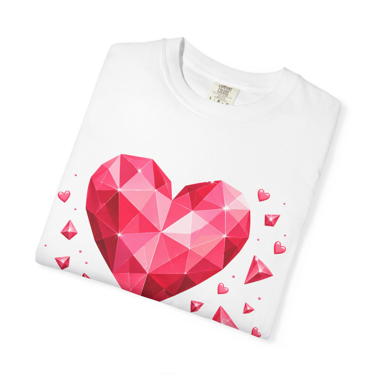 Anniversary Heart T-Shirt — Geometric Pink Heart "Happy Anniversary" Tee