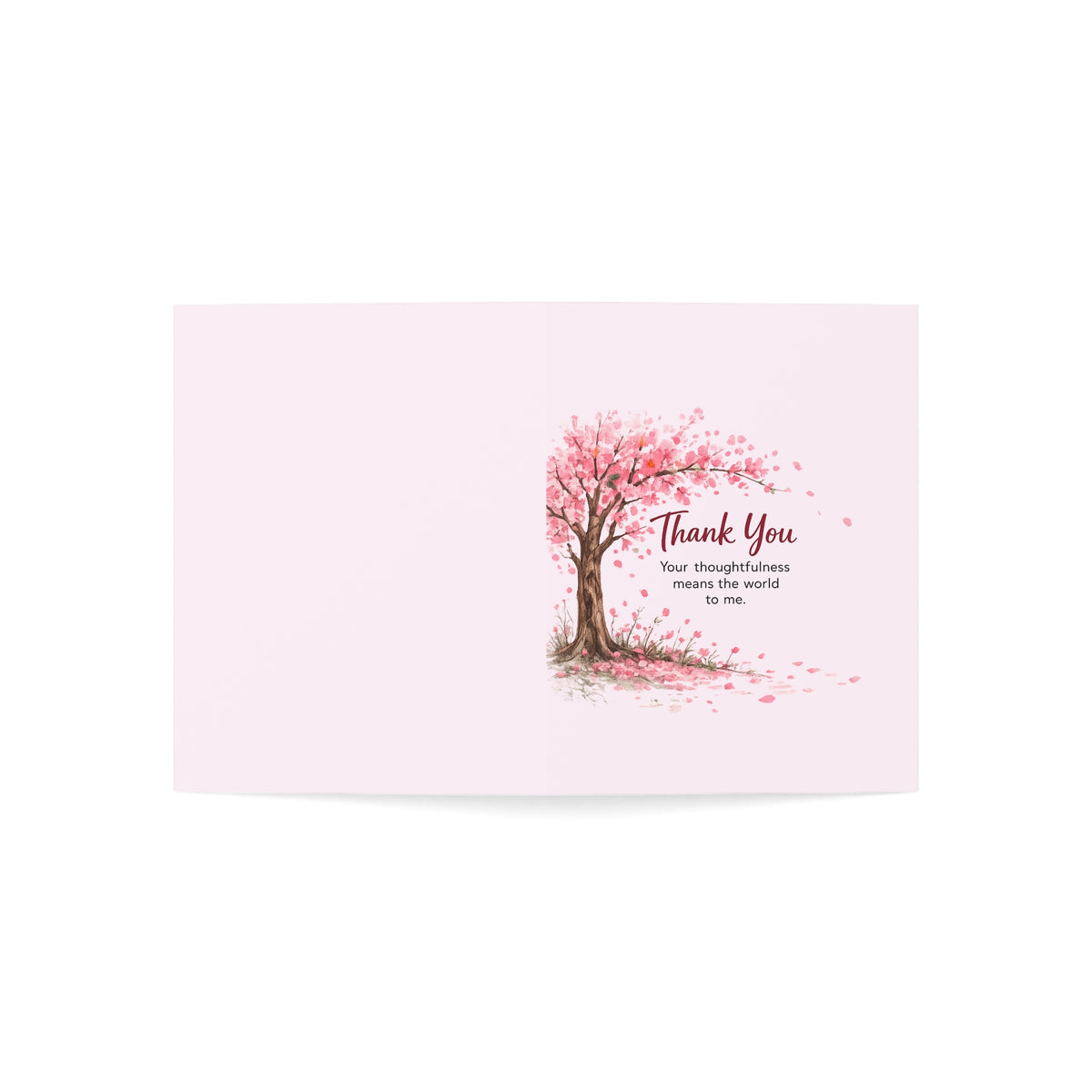 Thank You Greeting Cards — Cherry Blossom Tree Thank You Note Cards (1/10/30/50 pcs)