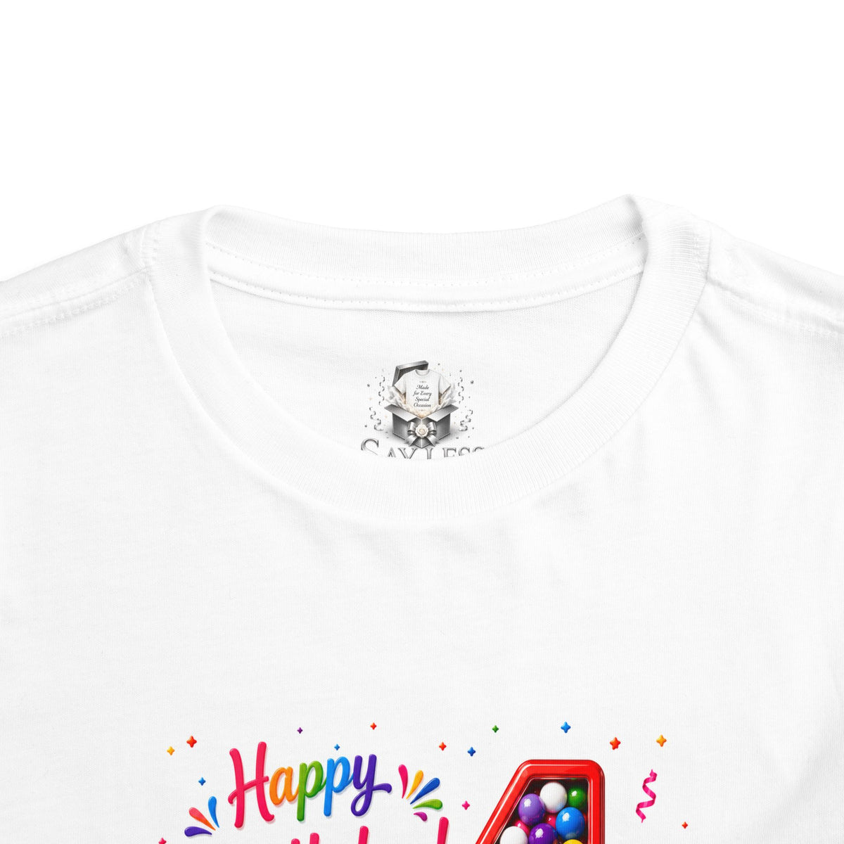4th Birthday Toddler Tee – Happy Birthday Gumball Machine Number 4 Shirt