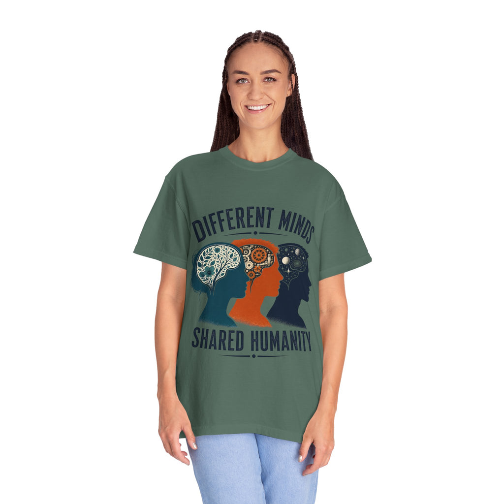 Different Minds Shared Humanity T-Shirt — Unity & Neurodiversity Awareness Tee