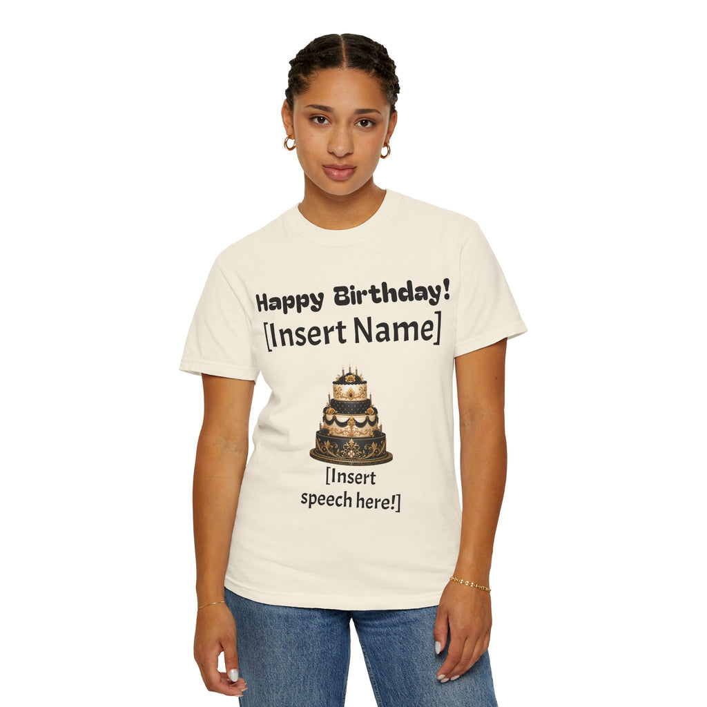 Birthday Cake Personalized T‑Shirt — "Happy Birthday! [Insert Name]" Customizable Tee