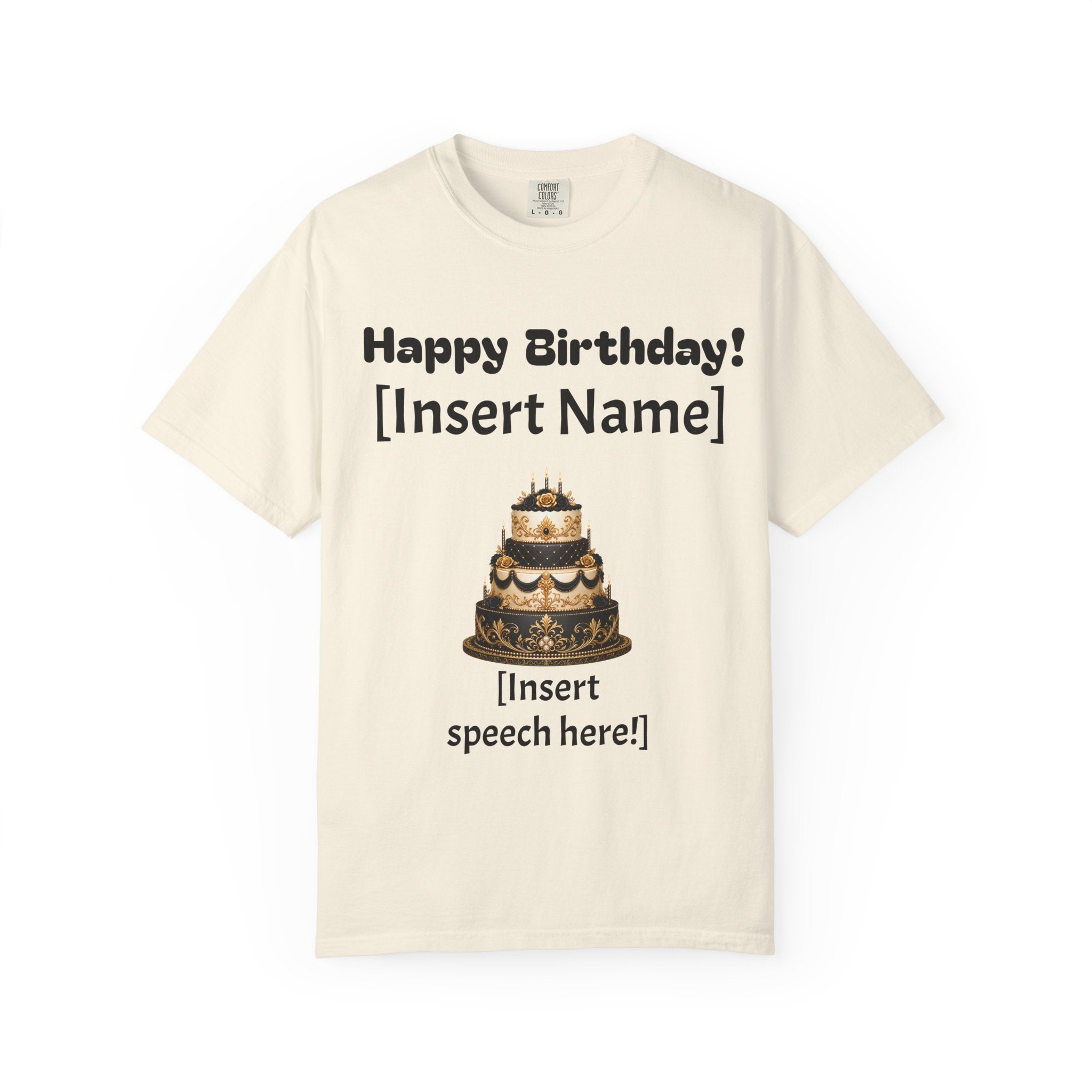 Birthday Cake Personalized T‑Shirt — "Happy Birthday! [Insert Name]" Customizable Tee