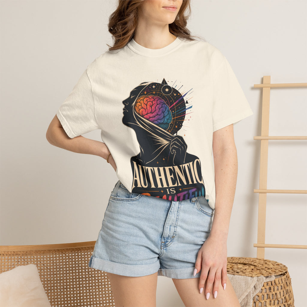Authentic Is Beautiful Graphic T-Shirt — Pride Rainbow Mind Empowerment Tee