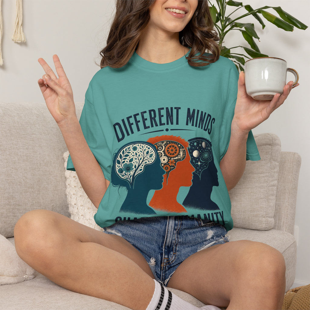 Different Minds Shared Humanity T-Shirt — Unity & Neurodiversity Awareness Tee