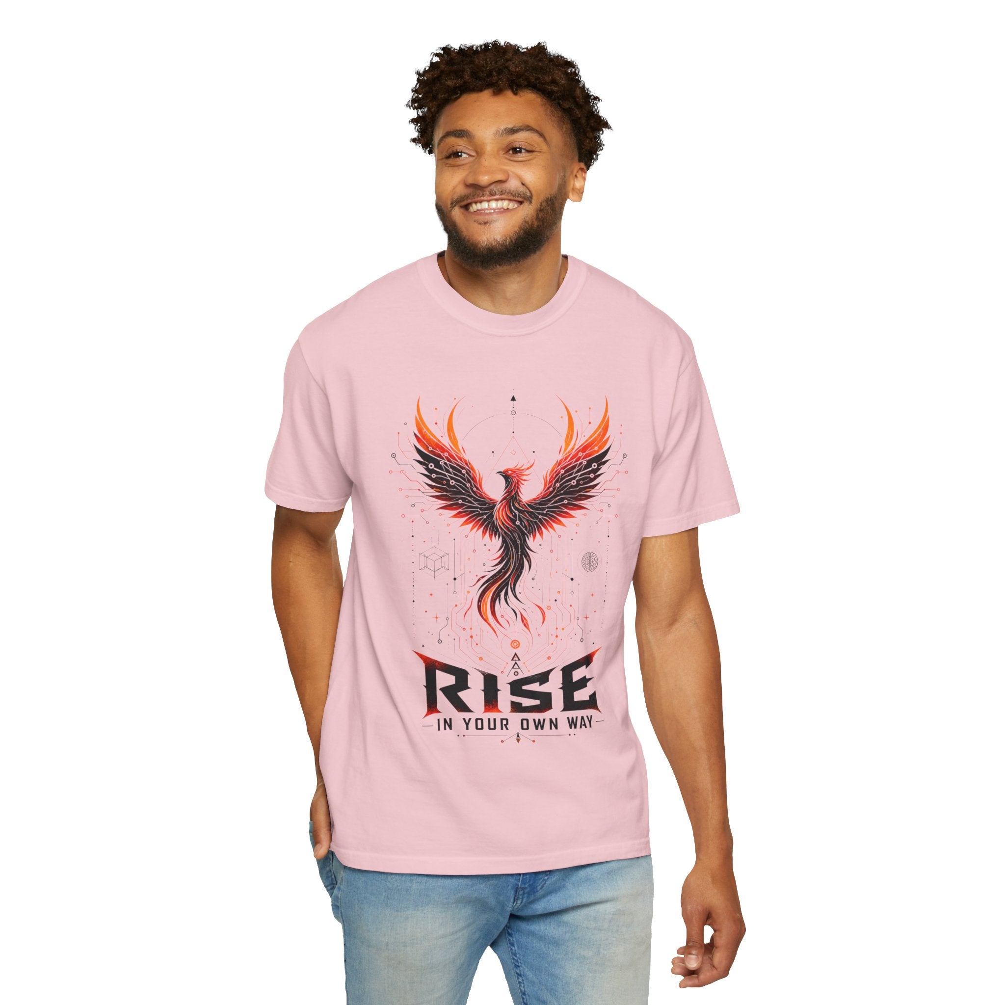 Phoenix Rise T-Shirt — "Rise In Your Own Way" Inspirational Graphic Tee