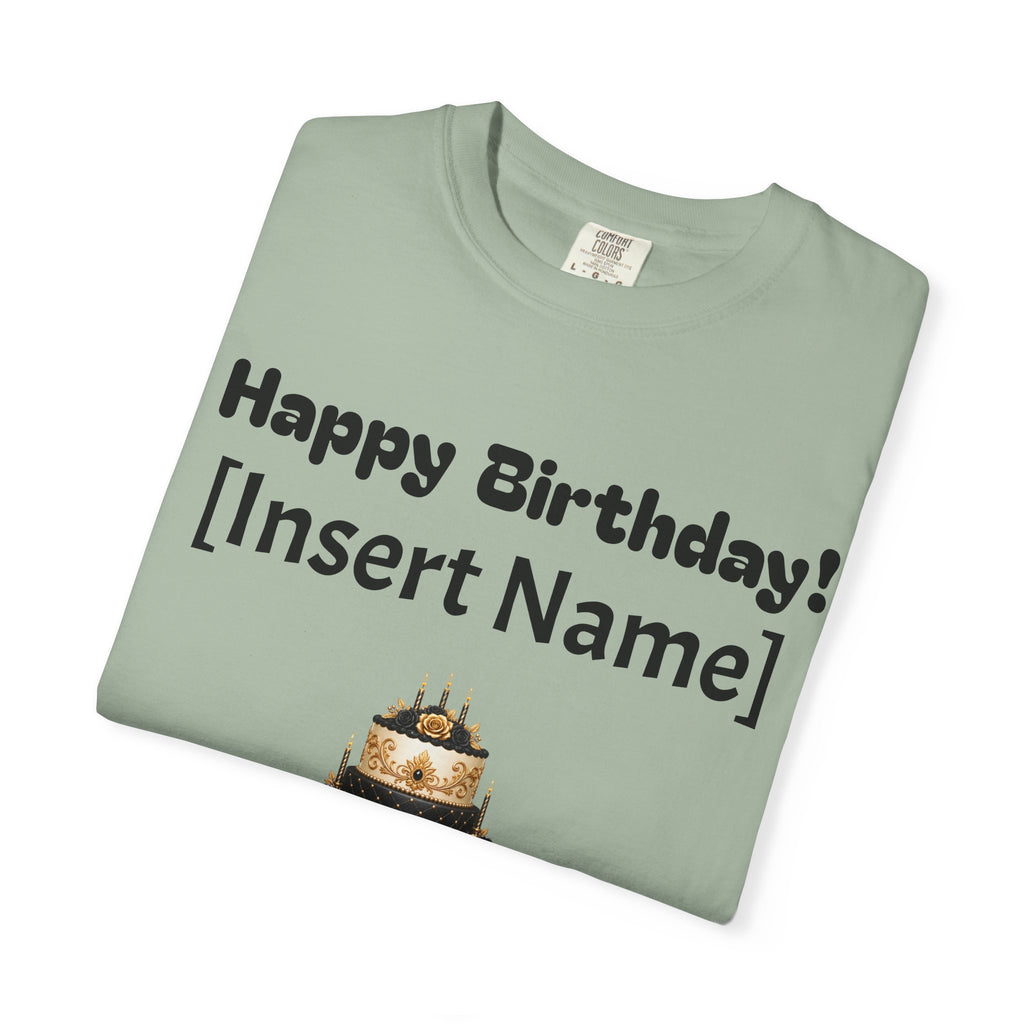 Birthday Cake Personalized T‑Shirt — "Happy Birthday! [Insert Name]" Customizable Tee