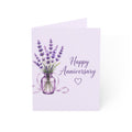 Anniversary Cards — Lavender Bouquet "Happy Anniversary" Greeting Cards (1/10/30/50 pcs)