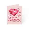 Anniversary Greeting Card — Pink Geometric Heart "Happy Anniversary" (1/10/30/50 pcs)