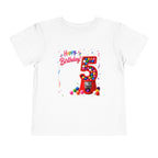 5th Birthday Toddler Tee - "Happy Birthday" Gumball Machine Design
