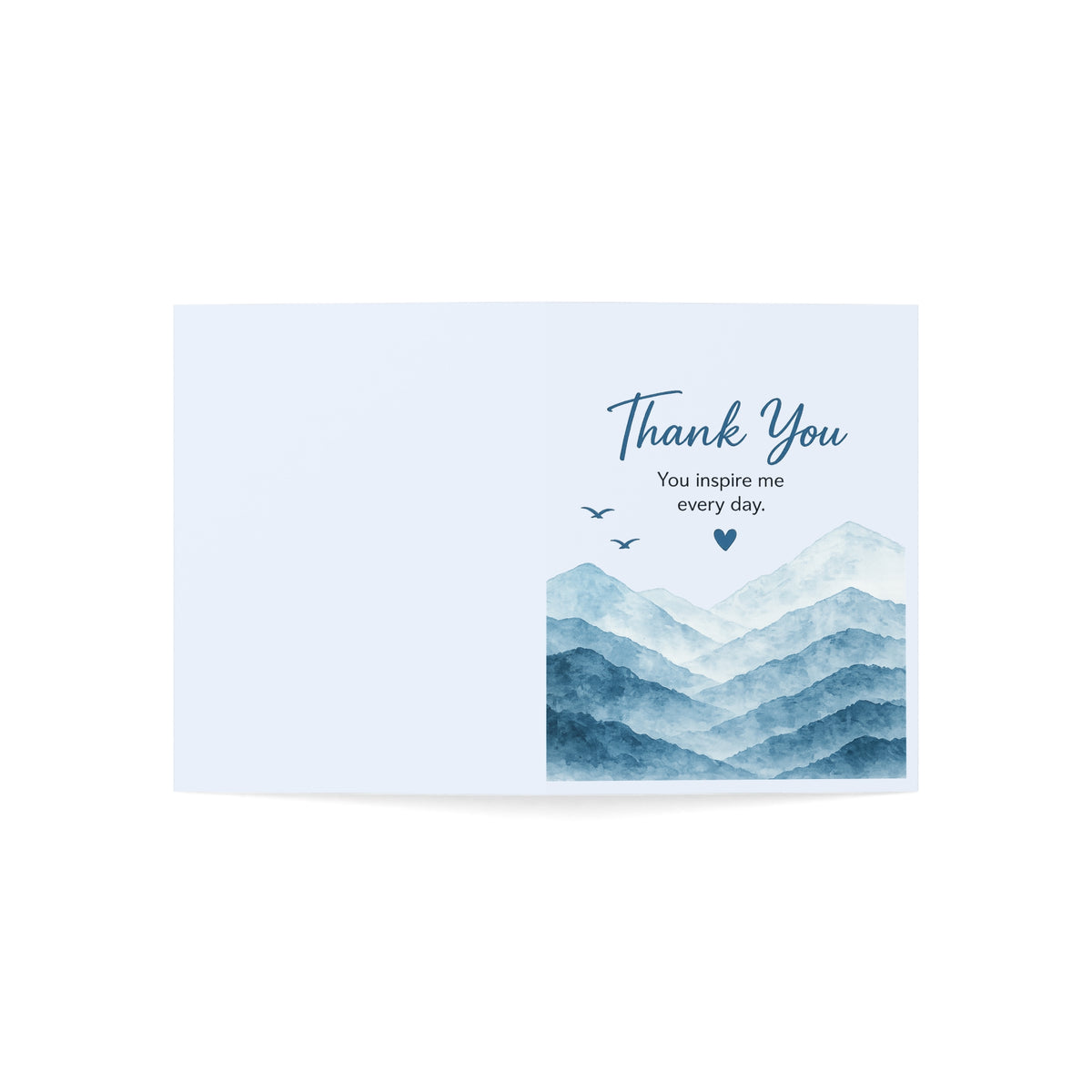 Thank You Greeting Card — "You Inspire Me Every Day" Scenic Blue Mountain Note Cards (1/10/30/50 pack)