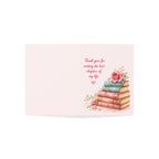 Anniversary Card — "Thank you for writing the best chapters of my life" Floral Bookstack Greeting Card (1/10/30/50pcs)