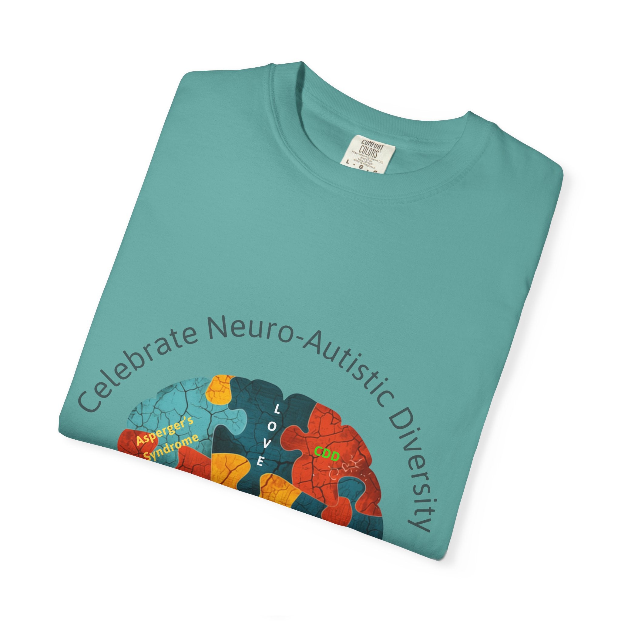Autistic Neurodiversity Puzzle Brain T-Shirt — "Celebrate Neuro-Autistic Diversity"