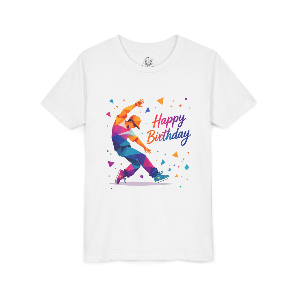 Happy Birthday Kids T-Shirt — Colorful Street Dancer Graphic Tee for Youth