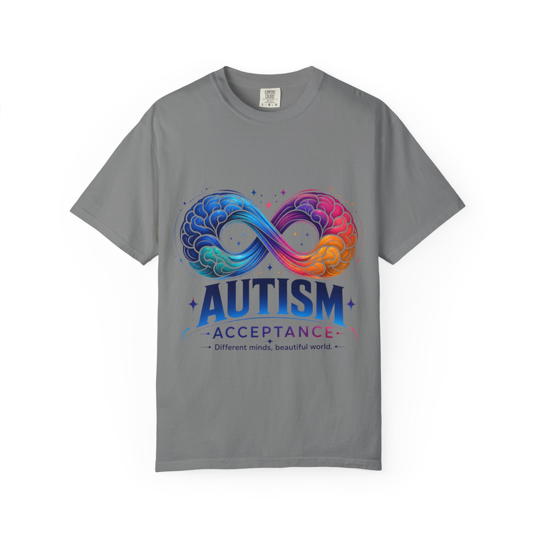 Autism Acceptance T-Shirt — Infinity Puzzle Rainbow Design