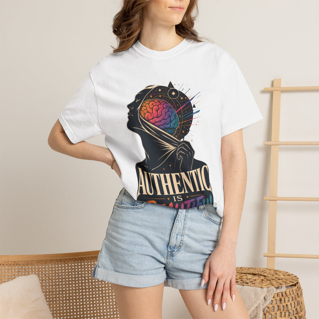 Authentic Is Beautiful Graphic T-Shirt — Pride Rainbow Mind Empowerment Tee
