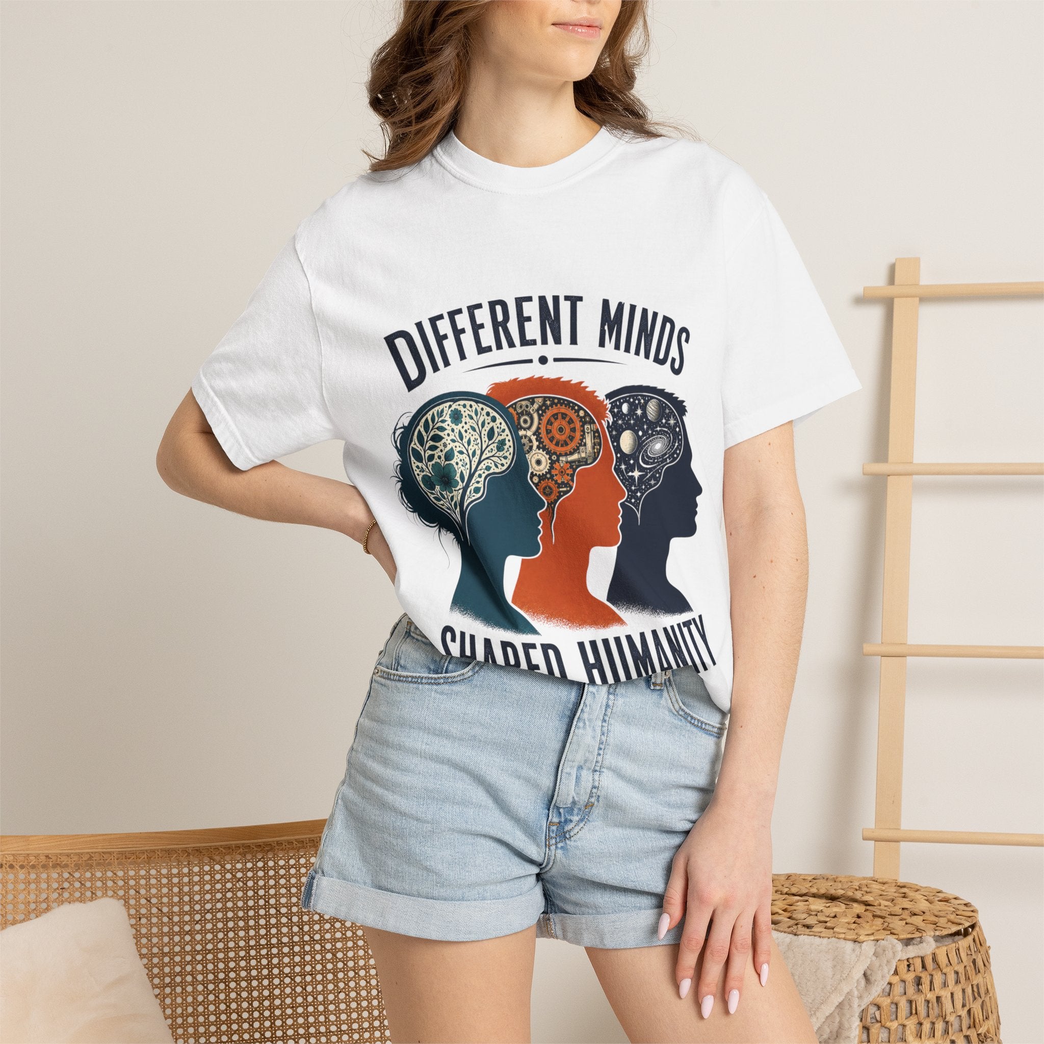 Different Minds Shared Humanity T-Shirt — Unity & Neurodiversity Awareness Tee