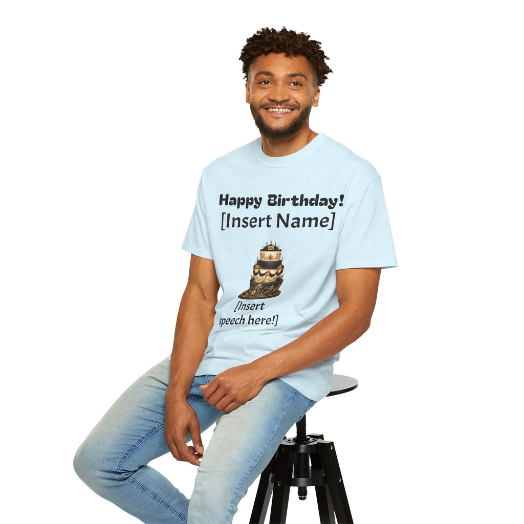 Birthday Cake Personalized T‑Shirt — "Happy Birthday! [Insert Name]" Customizable Tee