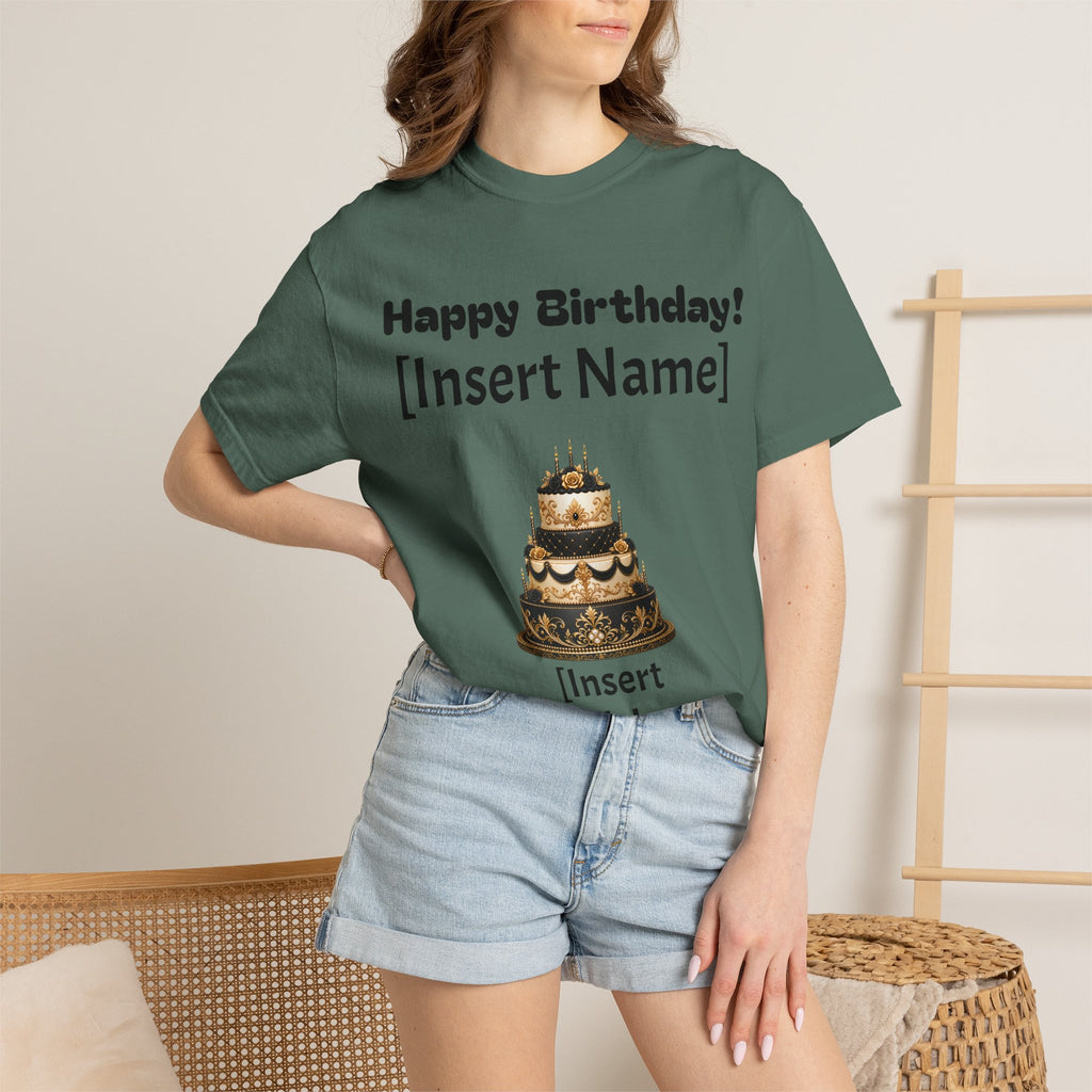 Birthday Cake Personalized T‑Shirt — "Happy Birthday! [Insert Name]" Customizable Tee