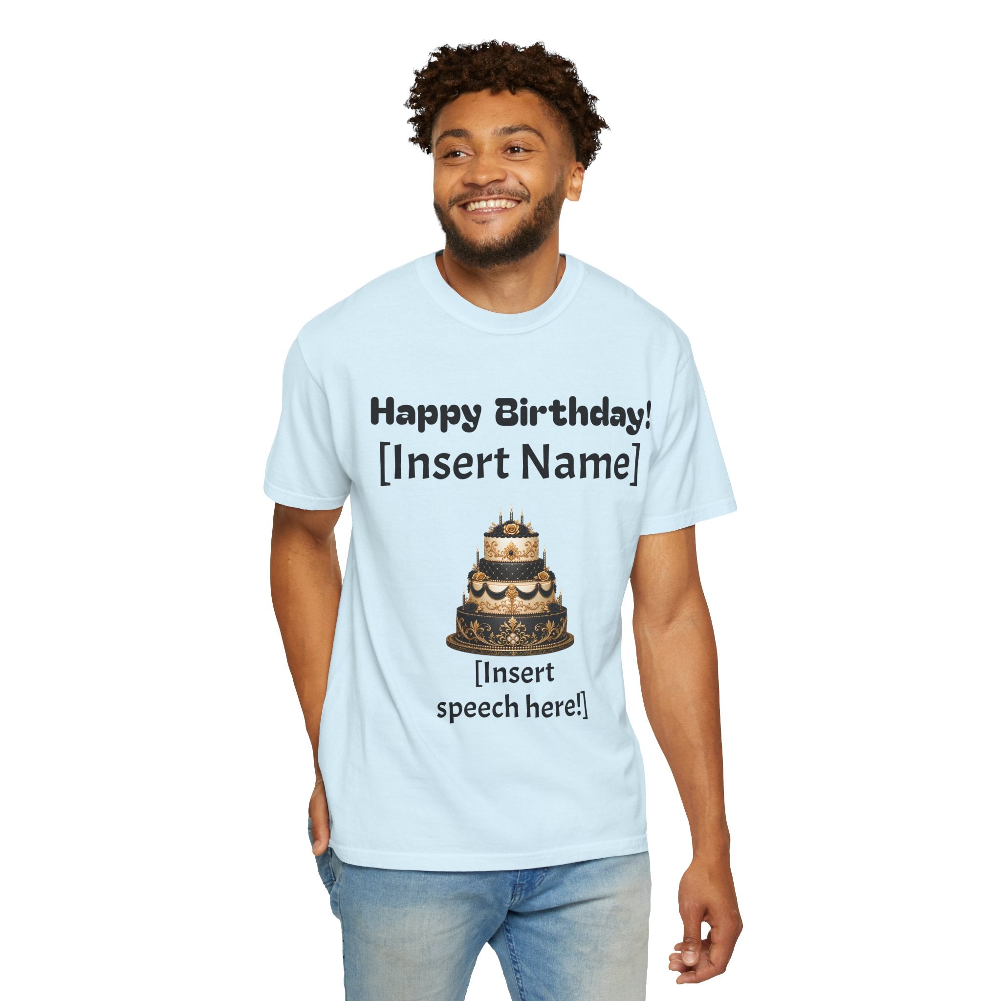 Birthday Cake Personalized T‑Shirt — "Happy Birthday! [Insert Name]" Customizable Tee