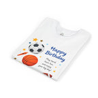 Youth Sports Birthday Tee – "Happy Birthday" Kids Athletic Party Shirt
