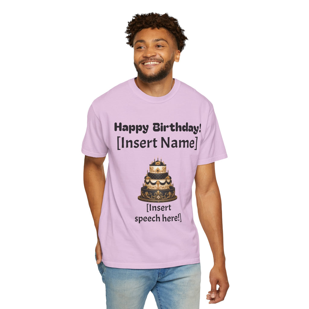 Birthday Cake Personalized T‑Shirt — "Happy Birthday! [Insert Name]" Customizable Tee