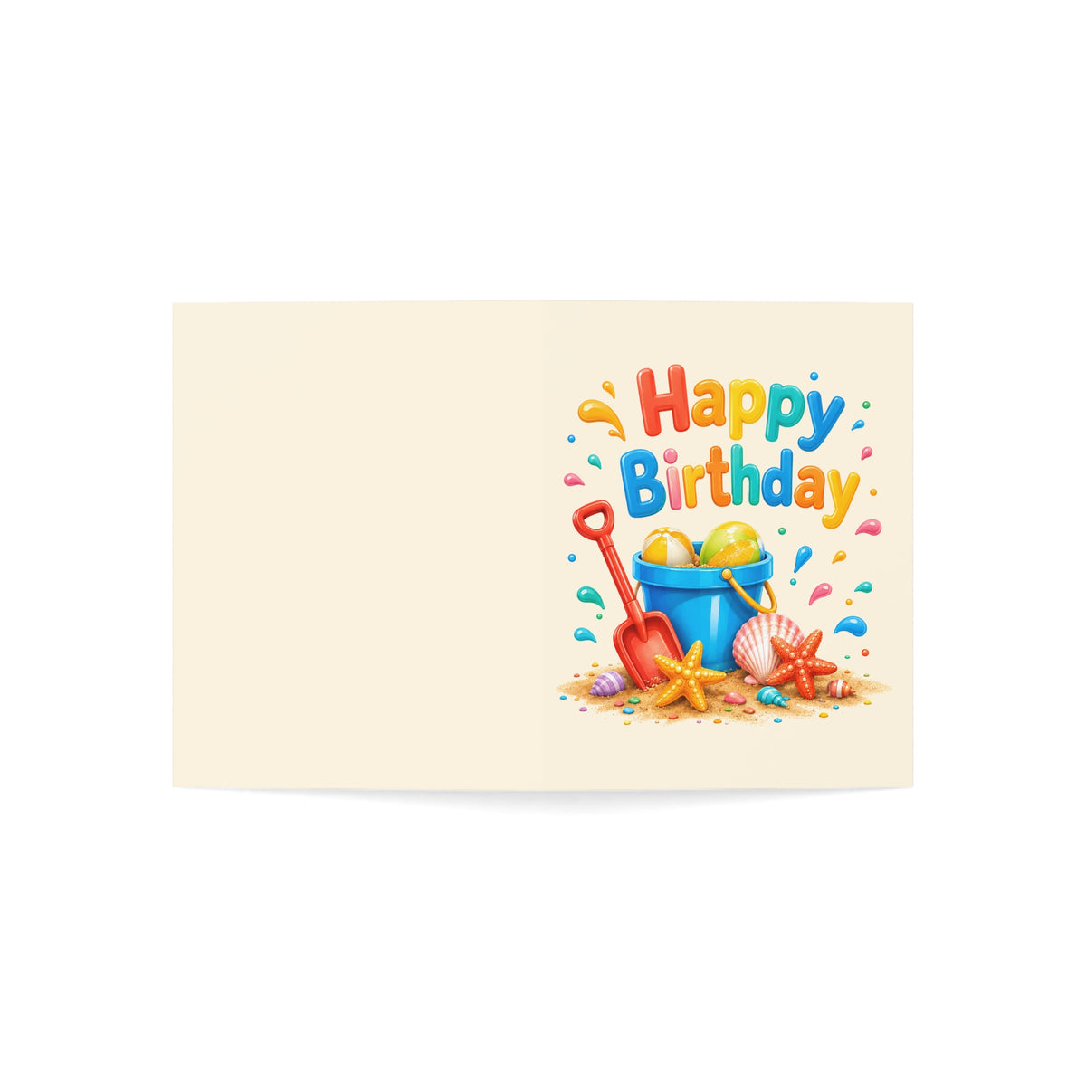 Beach-Themed "Happy Birthday" Greeting Cards — Pack of 1/10/30/50