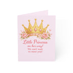 Baby Shower Greeting Card — "Little Princess on her way!" Pink Crown Card (1/10/30/50pcs)