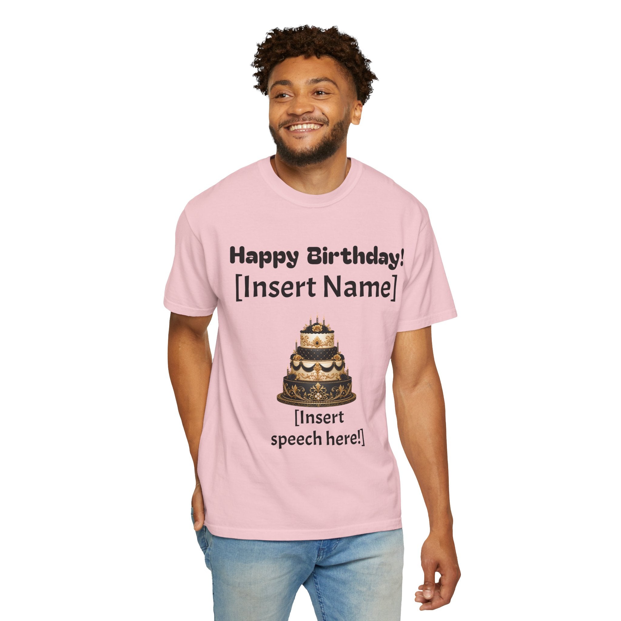 Birthday Cake Personalized T‑Shirt — "Happy Birthday! [Insert Name]" Customizable Tee
