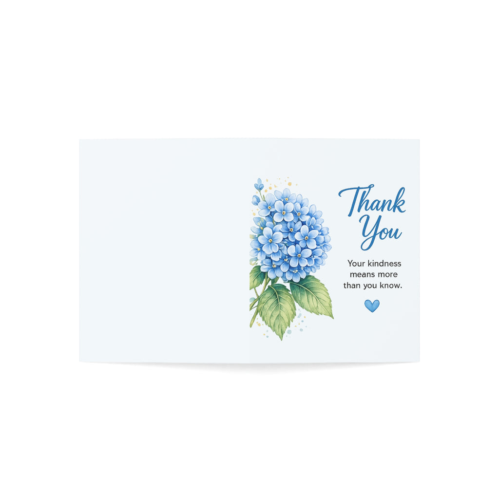 Thank You Hydrangea Greeting Card – Floral Thank You Note (1/10/30/50 pcs)