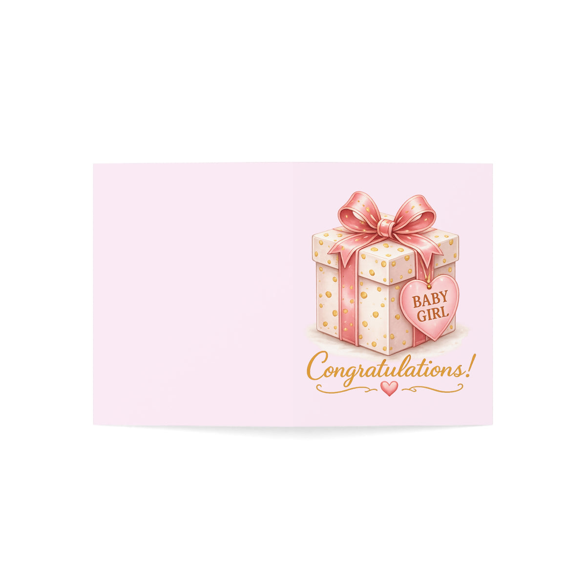 Baby Girl Congratulations Greeting Cards — Pink Newborn Shower Cards (Pack of 1/10/30/50)