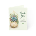 Thank You Succulent Greeting Card — "Thank You for helping me grow in so many ways" (Blank Inside)