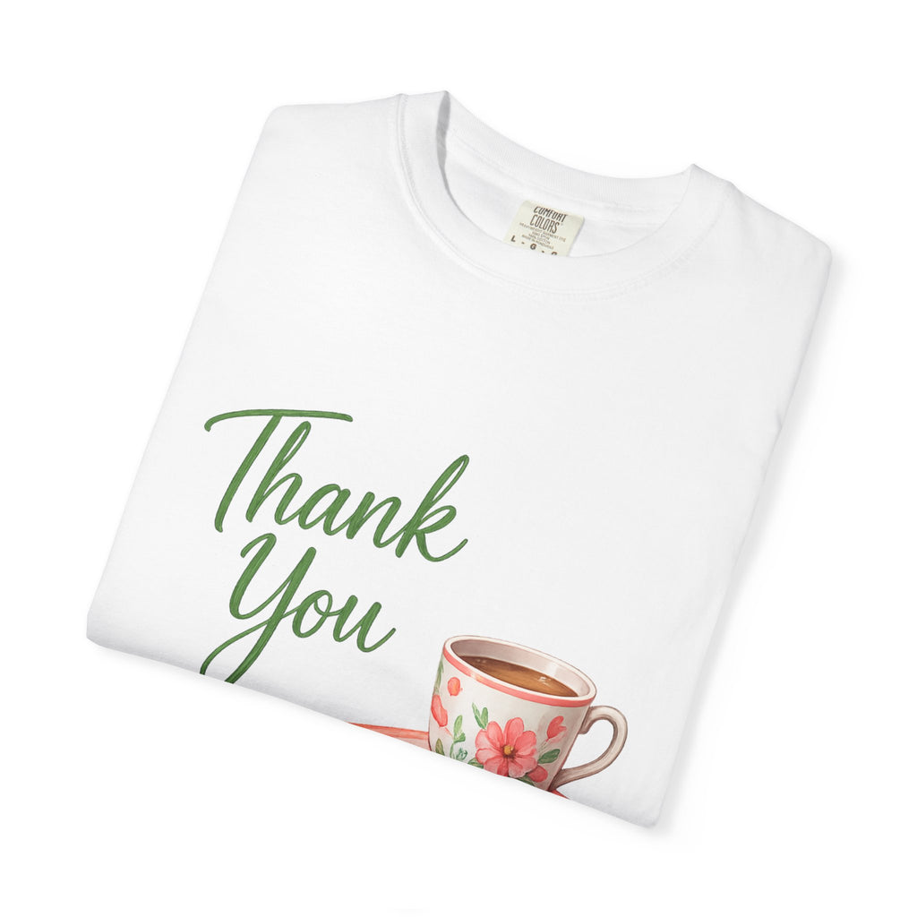 Thank You Books & Tea T-Shirt — Appreciation Gift for Teachers & Book Lovers