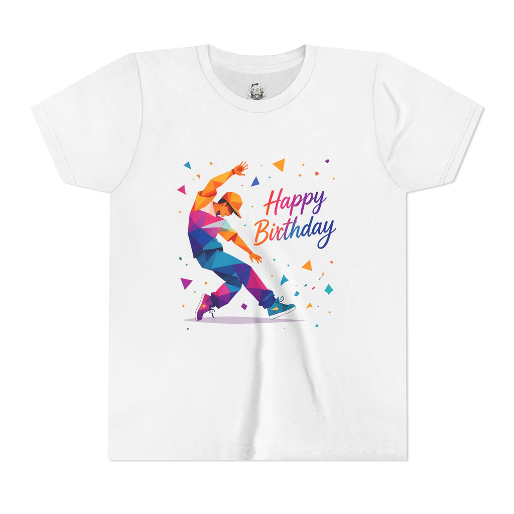 Happy Birthday Kids T-Shirt — Colorful Street Dancer Graphic Tee for Youth