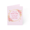 Baby Shower Greeting Card - "A Sweet Baby Girl Is On Her Way" Floral Pink Cards (1/10/30/50pcs)